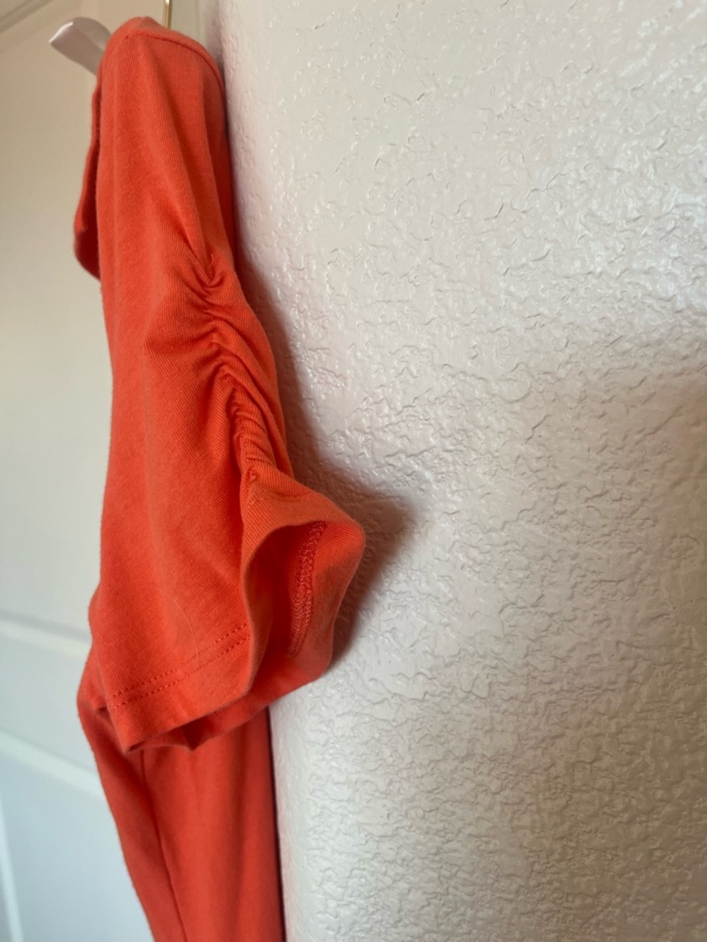 Michael Kors Coral-Orange Polo Zip Short Sleeve Tee - Picture 2 of 4
